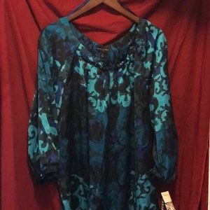 Dana Buckman Mazarne Blouse, Blue/Purple/Black